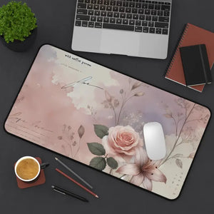 Chic Pastel Rose Neoprene Desk Mat - Sophisticated Style - Dipaliz - Workstation & Cubicle Accessories