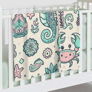 Sea Creatures Baby Swaddle Blanket Jersey Polyester - Dipaliz - Swaddling Blankets