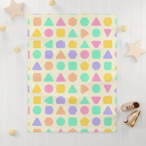Soft Pastel Shapes Baby Fleece Blanket - Dipaliz - 30’’ × 40’’ / White - Home Decor