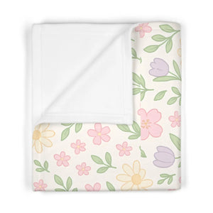 Pastel Spring Flowers Baby Blanket – Soft Fleece - Dipaliz - Blankets