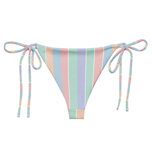 Pastel Stripe Recycled String Bikini Bottom | Upf50+ - Swim Briefs - Xs