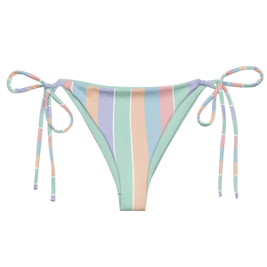 Pastel Stripe Recycled String Bikini Bottom | Upf50+ - Swim Briefs - Xs