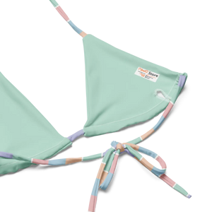 Pastel Stripe Recycled String Bikini Top | Upf50+ Padded - Swimwear Tops - Xs