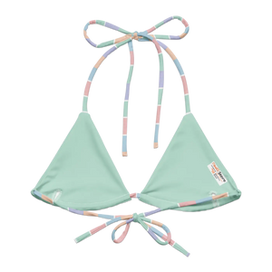 Pastel Stripe Recycled String Bikini Top | Upf50+ Padded - Swimwear Tops - Xs