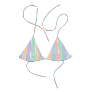 Pastel Stripe Recycled String Bikini Top | Upf50+ Padded - Swimwear Tops - Xs