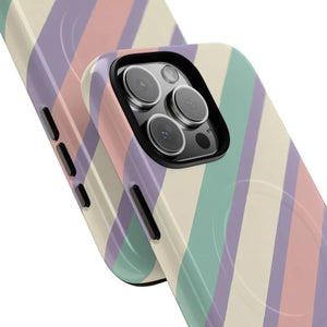 Pastel Stripe Tough Magnetic Phone Case