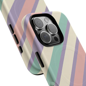 Pastel Stripe Tough Magnetic Phone Case