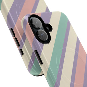 Pastel Stripe Tough Magnetic Phone Case
