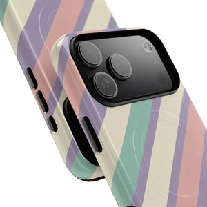 Pastel Stripe Tough Magnetic Phone Case