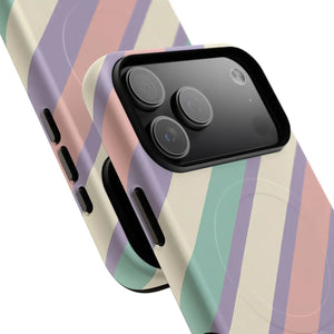 Pastel Stripe Tough Magnetic Phone Case