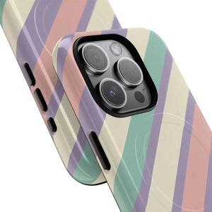 Pastel Stripe Tough Magnetic Phone Case