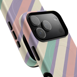 Pastel Stripe Tough Magnetic Phone Case