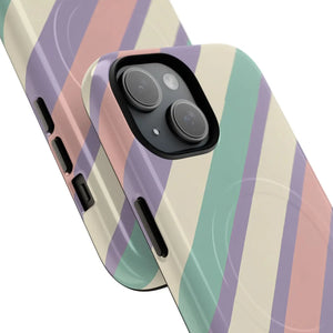 Pastel Stripe Tough Magnetic Phone Case