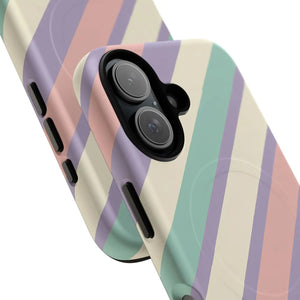 Pastel Stripe Tough Magnetic Phone Case