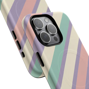 Pastel Stripe Tough Magnetic Phone Case