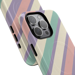 Pastel Stripe Tough Magnetic Phone Case