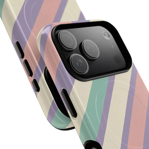 Pastel Stripe Tough Magnetic Phone Case