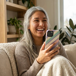 Pastel Stripe Tough Magnetic Phone Case - Iphone 15 / Glossy