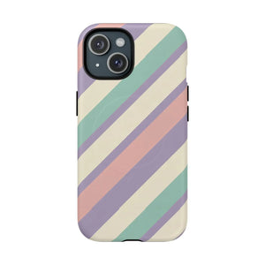 Pastel Stripe Tough Magnetic Phone Case - Iphone 15 / Matte