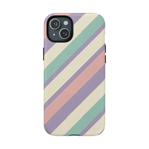 Pastel Stripe Tough Magnetic Phone Case - Iphone 15 Plus / Matte