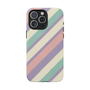 Pastel Stripe Tough Magnetic Phone Case - Iphone 15 Pro Max / Matte