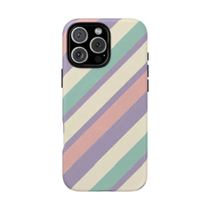 Pastel Stripe Tough Magnetic Phone Case - Iphone 16 Pro Max / Matte