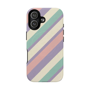 Pastel Stripe Tough Magnetic Phone Case - Iphone 17 / Matte