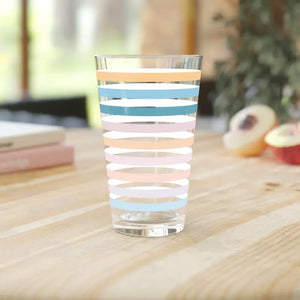 Pastel Striped Pint Glass for Home Bar Celebrations - Dipaliz - 16oz - Beer Glasses