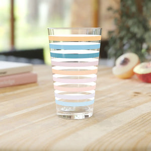 Vibrant Pastel Striped Pint Glass - Home Bar 16oz - Dipaliz - Beer Glasses