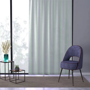 Pastel Teal Pink Stripes Window Curtain - Semi Sheer - Dipaliz - White / 50’’ × 84’’ - Curtains