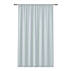 Pastel Teal and Pink Stripes Window Curtain - Dipaliz - Curtains