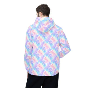 Outerwear - Pastel Tie-dye Windbreaker Jacket — Lightweight Hooded All-over Print