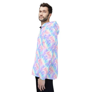 Outerwear - Pastel Tie-dye Windbreaker Jacket — Lightweight Hooded All-over Print