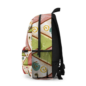 Pastel Triangles Backpack - Durable Polyester - Dipaliz - Backpacks