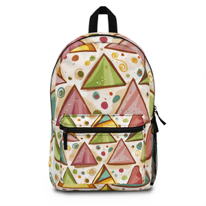 Pastel Triangles Backpack - Durable Polyester - Dipaliz - Backpacks