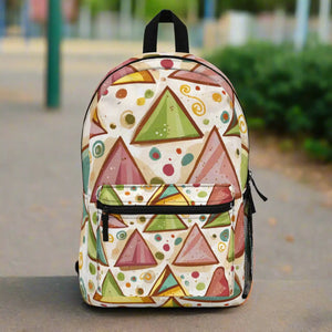 Pastel Triangles Backpack - Durable Polyester - Dipaliz - Backpacks