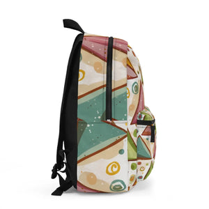 Pastel Triangles Backpack - Durable Polyester - Dipaliz - Backpacks