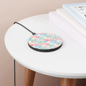 Accessories - Pastel Watercolor Floral Wireless Charger - Fast Qi Pad - Dipaliz Round / one Size