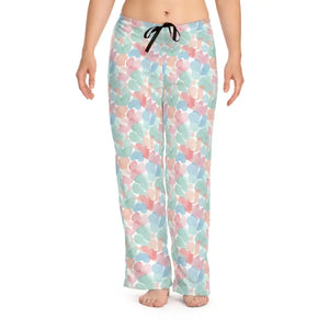 Pajamas - Pastel Watercolor Hearts Pajama Pants - Cozy Lounge Sleepwear - Dipaliz Xs / White Stitching