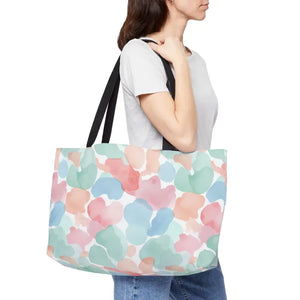 Bags - Pastel Watercolor Weekender Tote Bag - Floral Beach Travel - Dipaliz 24’’ × 13’’