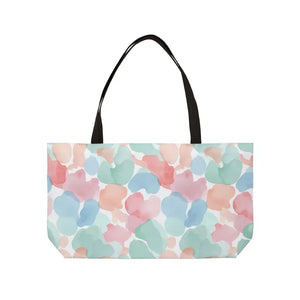 Bags - Pastel Watercolor Weekender Tote Bag - Floral Beach Travel - Dipaliz 24’’ × 13’’