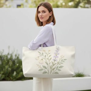 Pastel Wildflower Weekender Bag - Floral Travel Tote - Dipaliz - Luggage & Bags