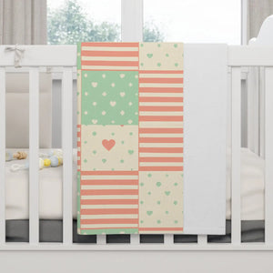 Soft Fleece Patchwork Heart Baby Blanket - Dipaliz - Blankets