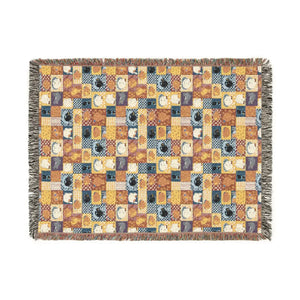 Patchwork Mosaic Woven Blanket, Cozy Boho Throw for Living Room & Gift - Blankets