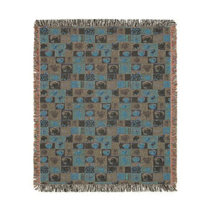 Patchwork Mosaic Woven Blanket, Cozy Boho Throw for Living Room & Gift - Blankets