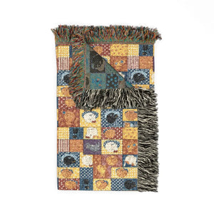 Patchwork Mosaic Woven Blanket, Cozy Boho Throw for Living Room & Gift - Blankets