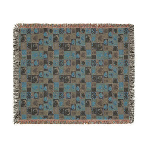 Patchwork mosaic woven blanket by DipaliZ with original artwork