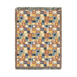 Patchwork Mosaic Woven Blanket, Cozy Boho Throw for Living Room & Gift - Blankets