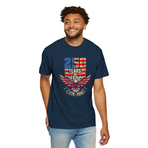 Patriotic 250 Years of Freedom T-shirt, 1776–2026 Eagle & American Flag Design - T-shirts - m