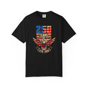 Patriotic 250 Years of Freedom T-shirt, 1776–2026 Eagle & American Flag Design - T-shirts - m